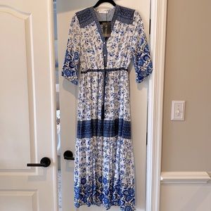 Blue Boho Maxi Dress